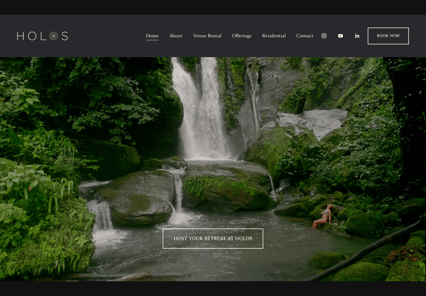 Holos public website home screen