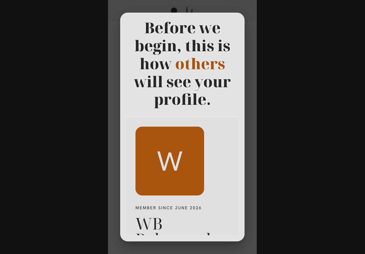 Universe Club mobile onboarding completion screen