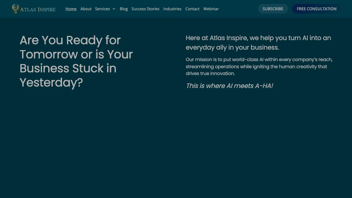 Atlas Inspire homepage