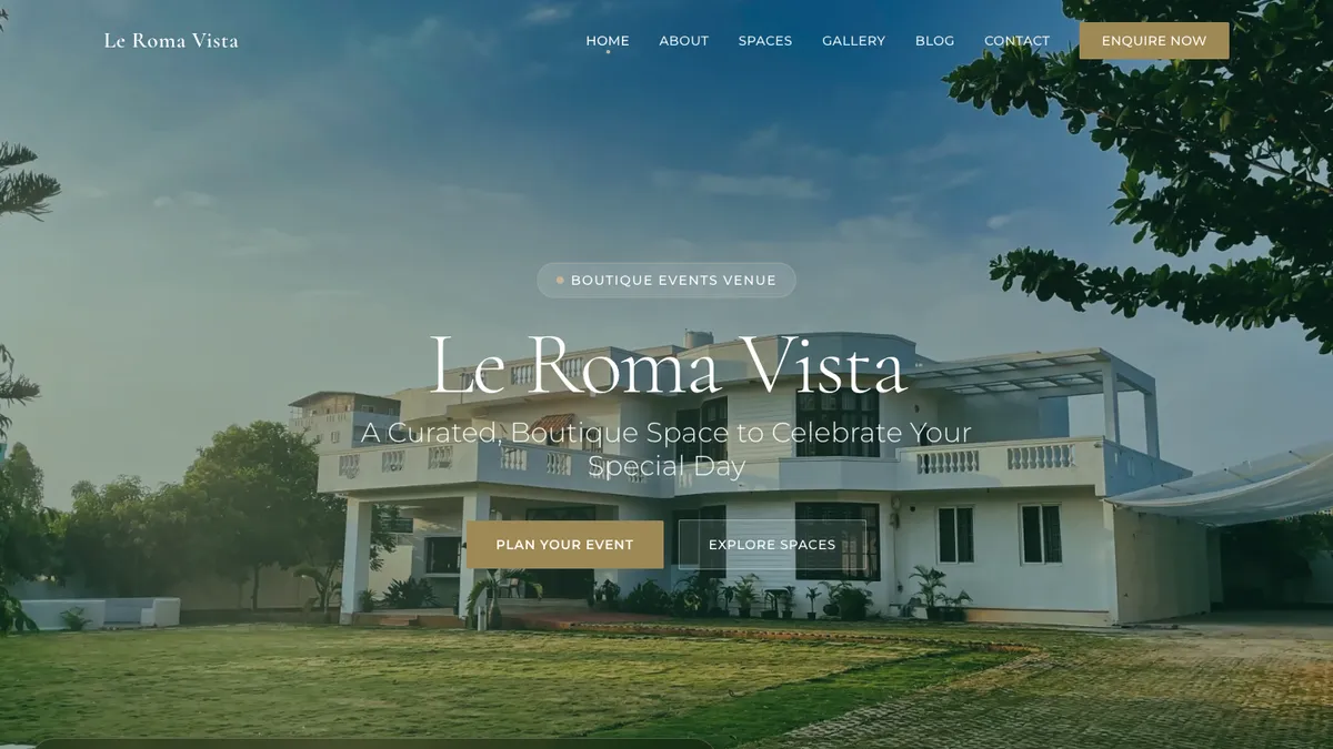 Le Roma Vista homepage
